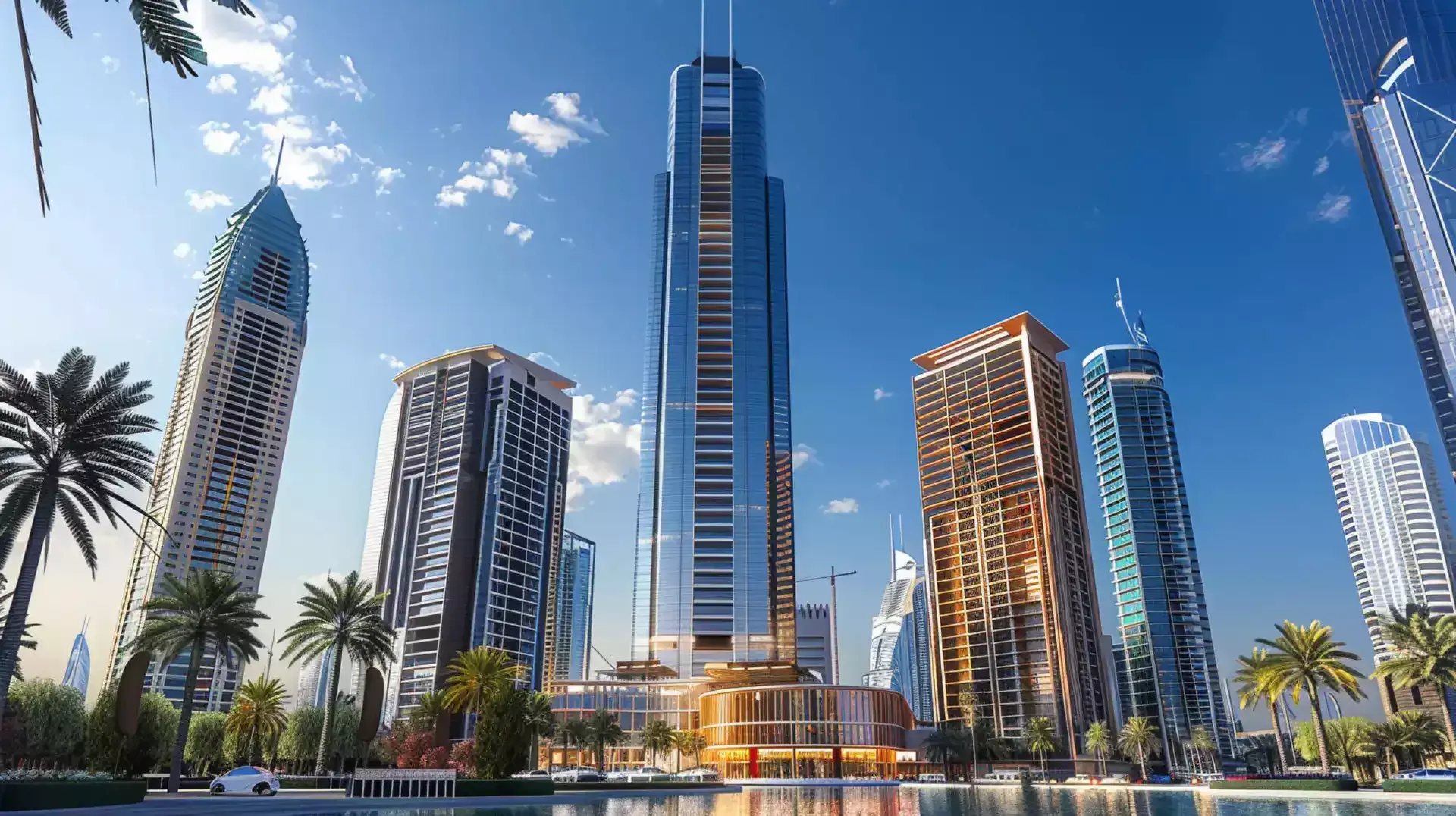 A group of professionals discussing strategies in a Dubai boardroom