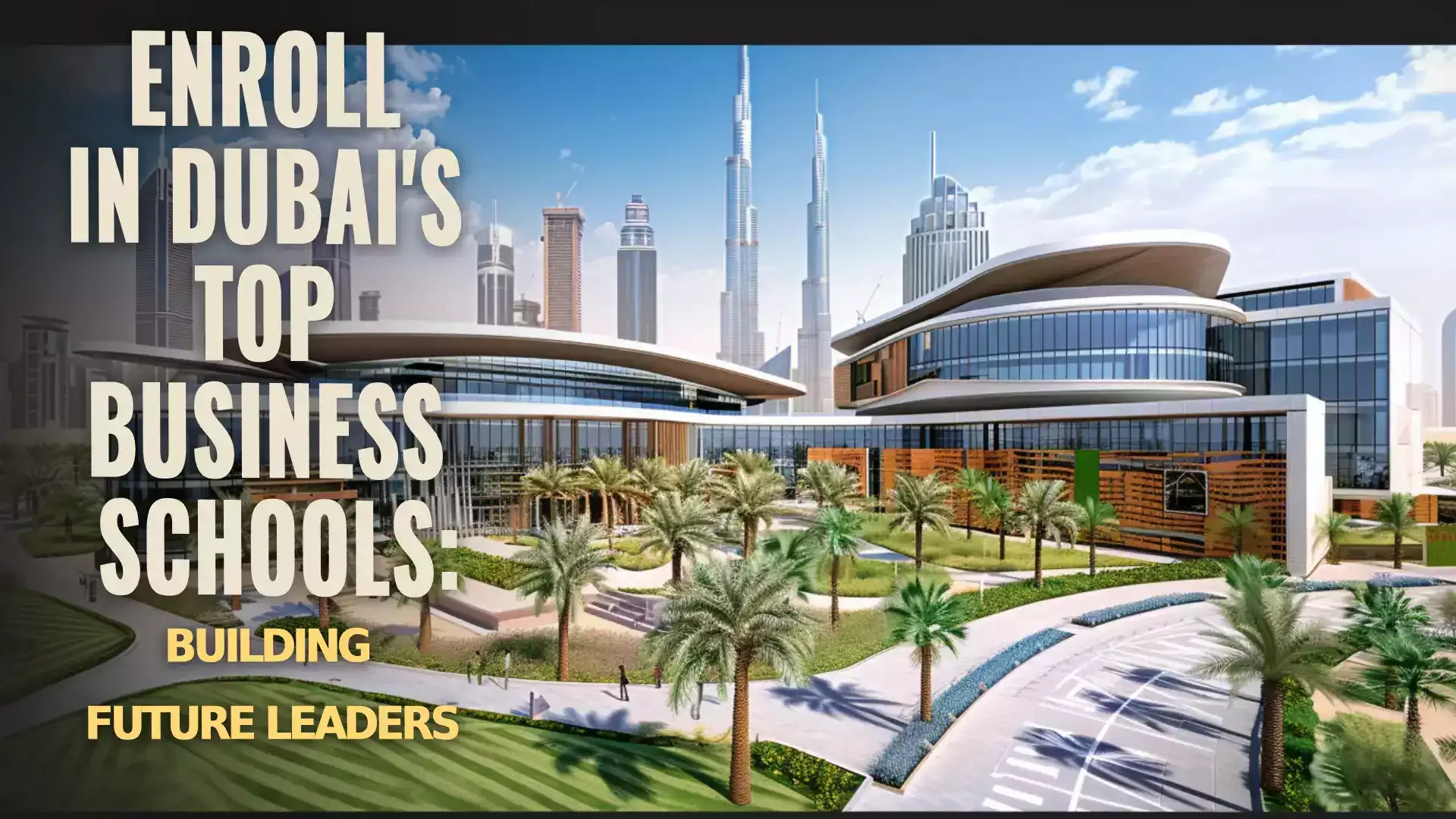 A prestigious business school building in Dubai, symbolizing academic excellence and career advancement opportunities