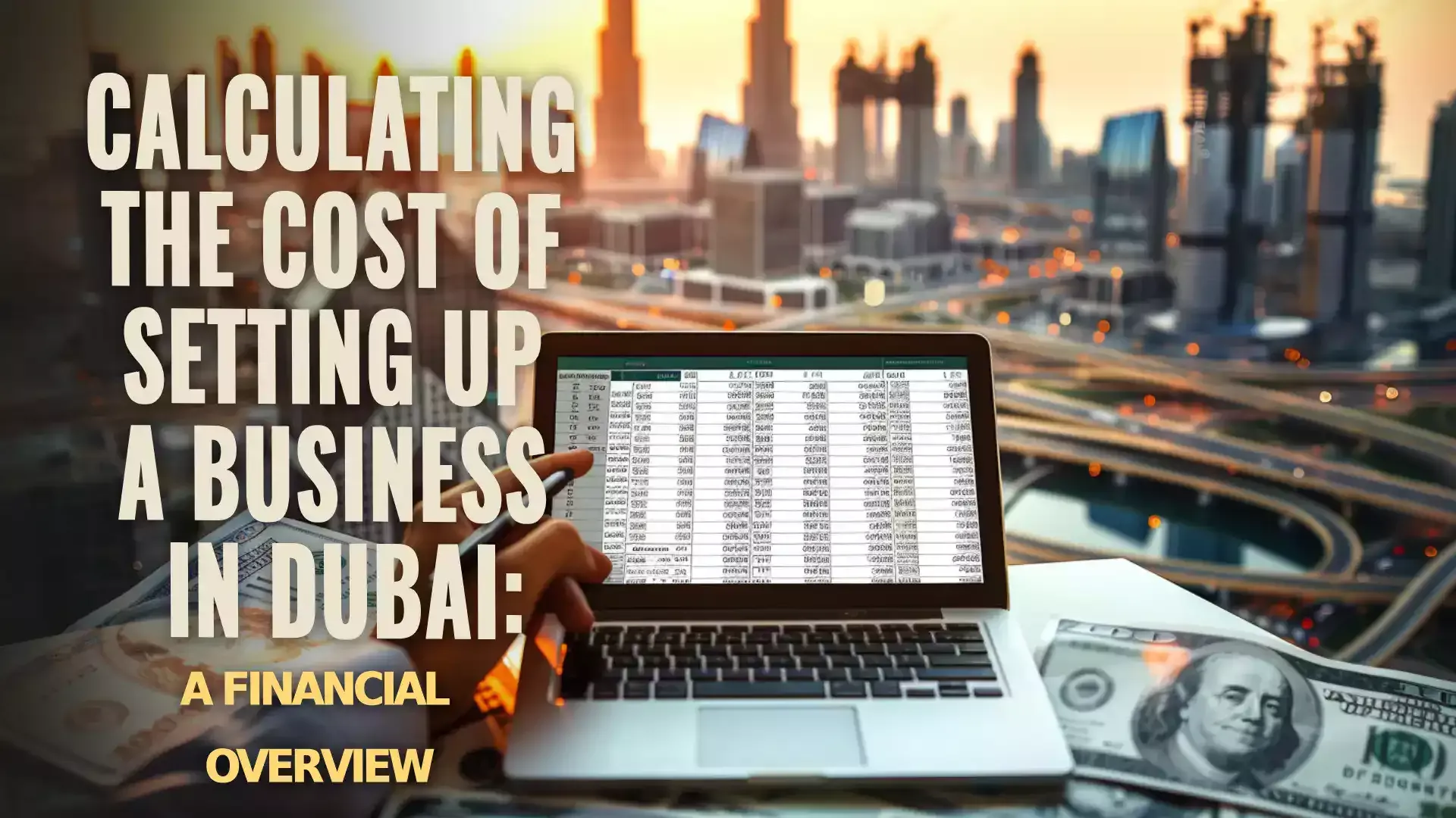 graphic representation illustrating the various expenses involved in setting up a business in Dubai, including licenses, permits, and infrastructure costs