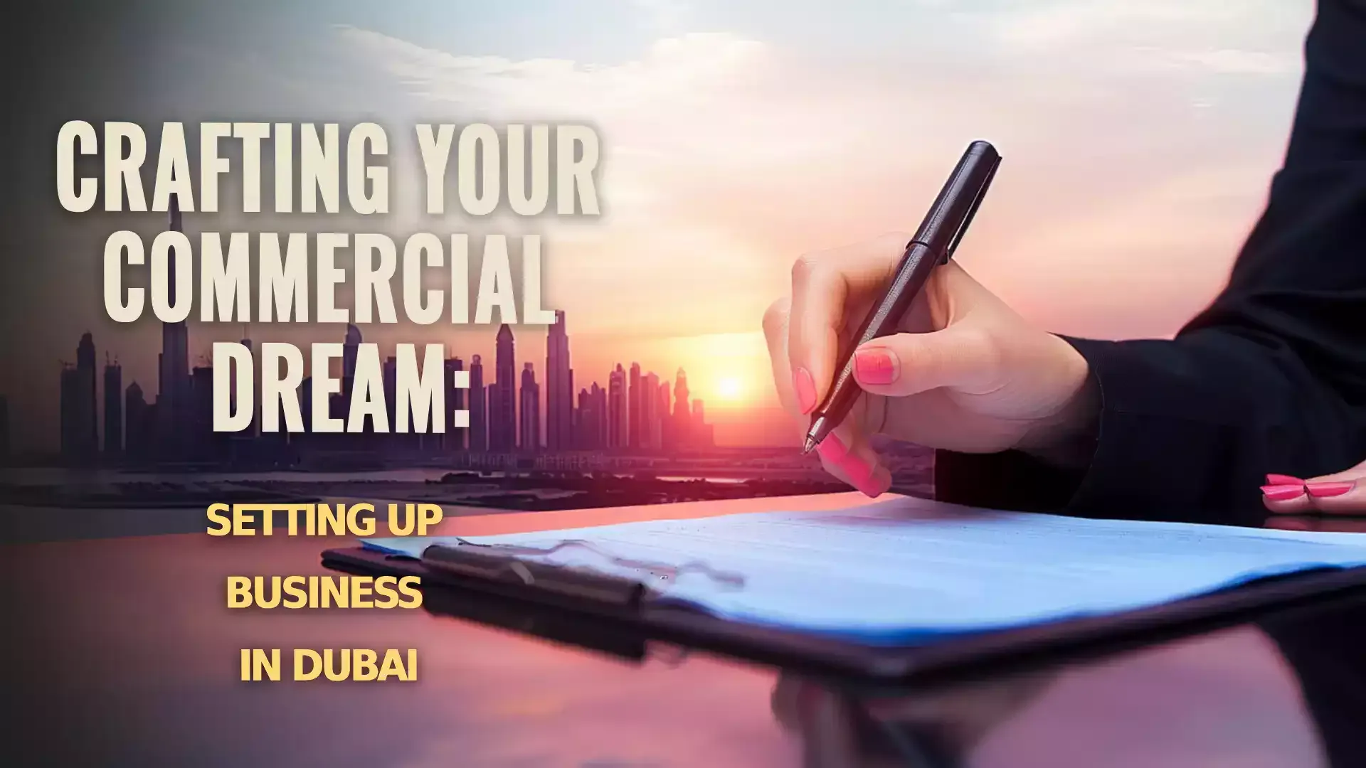 Image showing the process of setting up a business in Dubai, featuring steps and strategies for success