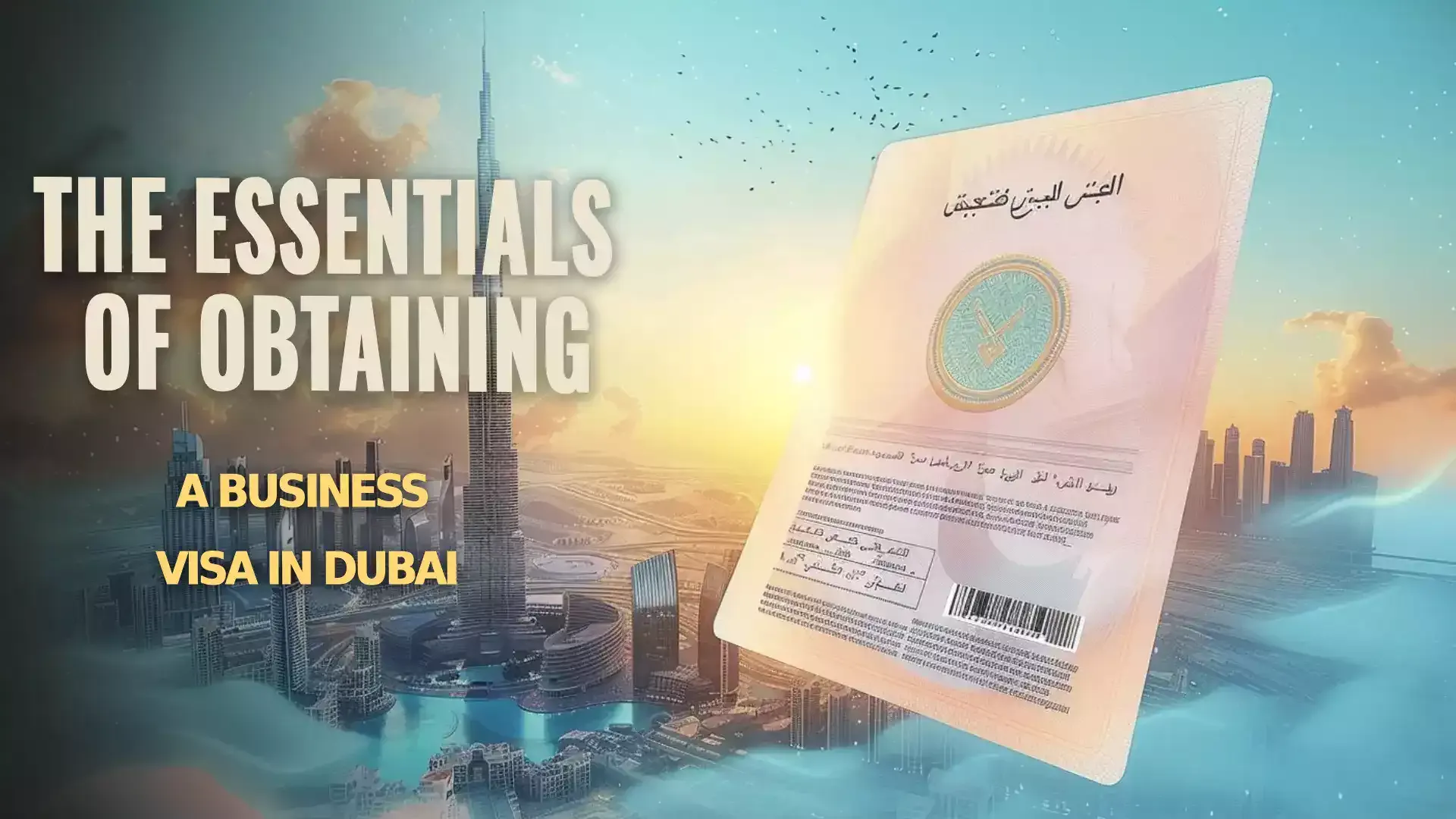 Illustration depicting the process of obtaining a business visa in Dubai