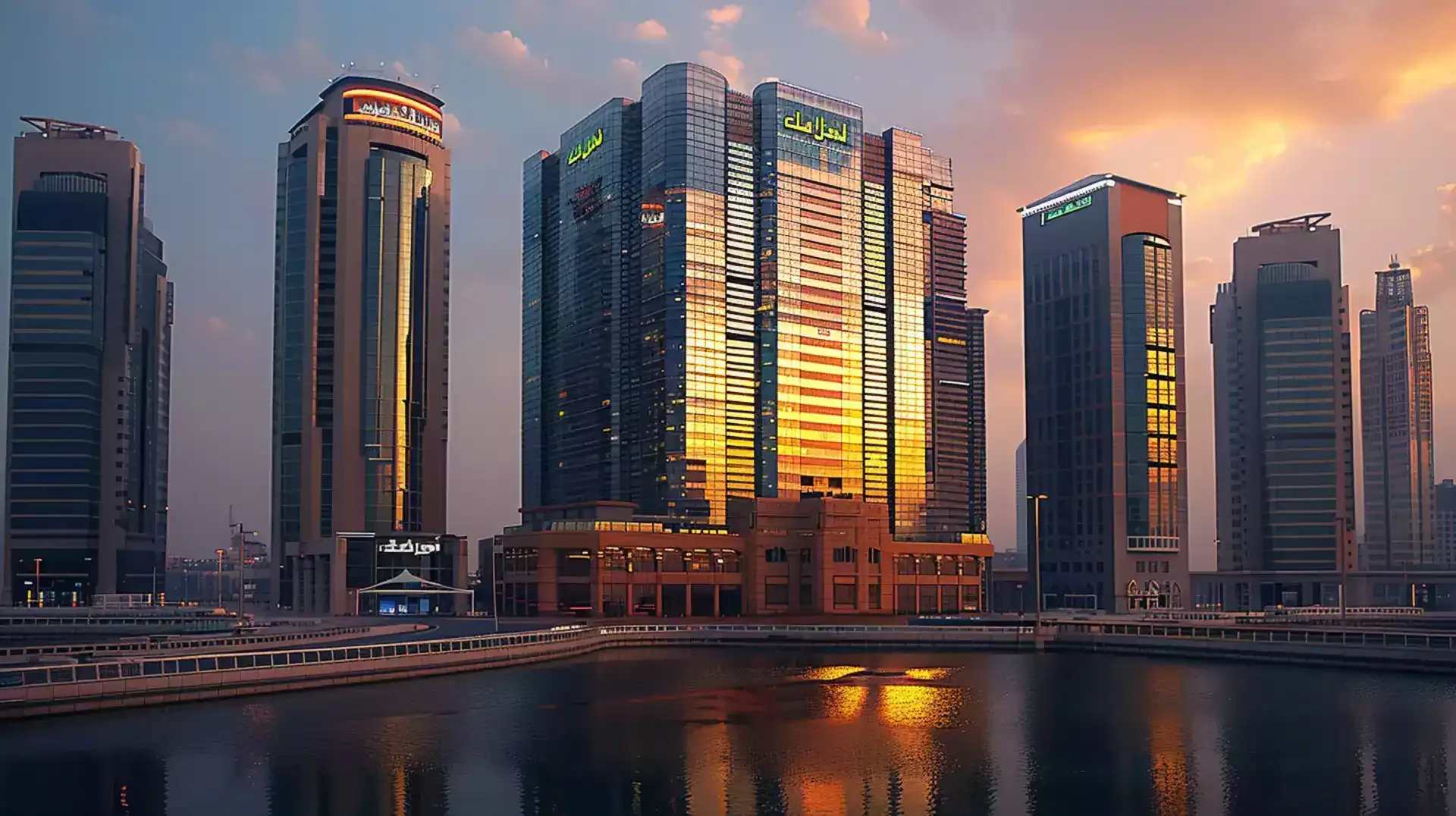 Illustration showcasing the integral role of corporate banking in Dubai's economic landscape