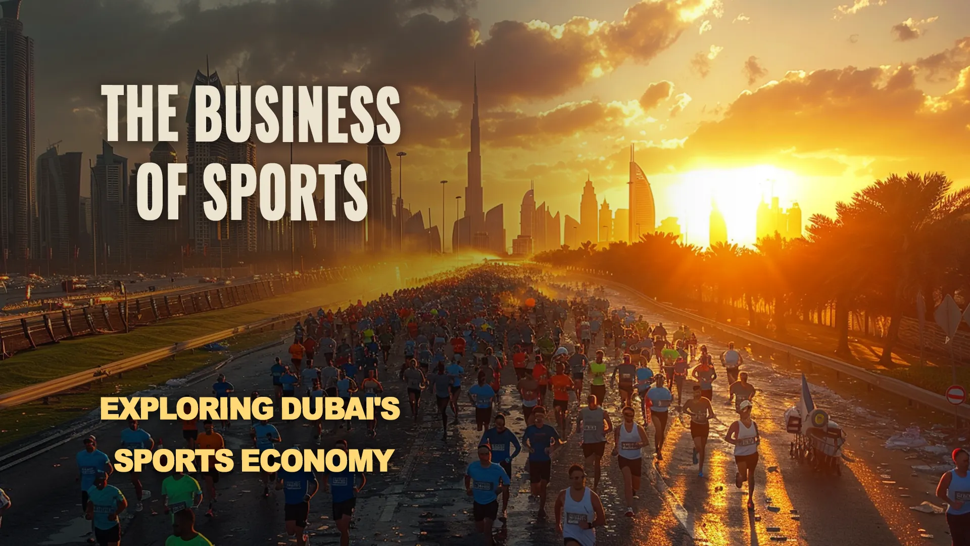 Numerous athletes are seen participating in a marathon event amidst the vibrant cityscape of Dubai, showcasing their endurance and determination in the race. The dynamic image captures the energy and excitement of the marathon, with runners pushing themselves towards the finish line against the backdrop of iconic landmarks and cheering spectators