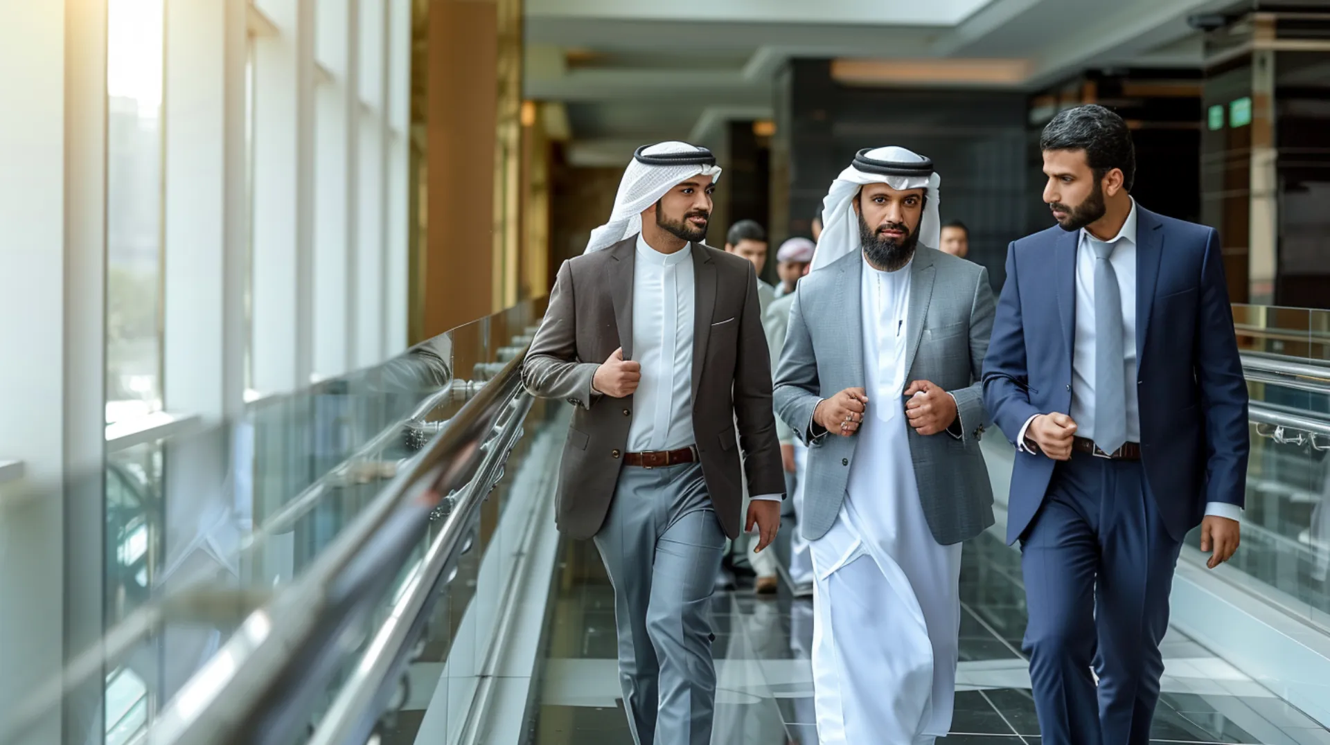 Businessmen conducting negotiations in Dubai's business hub: A snapshot of strategic discussions and collaboration