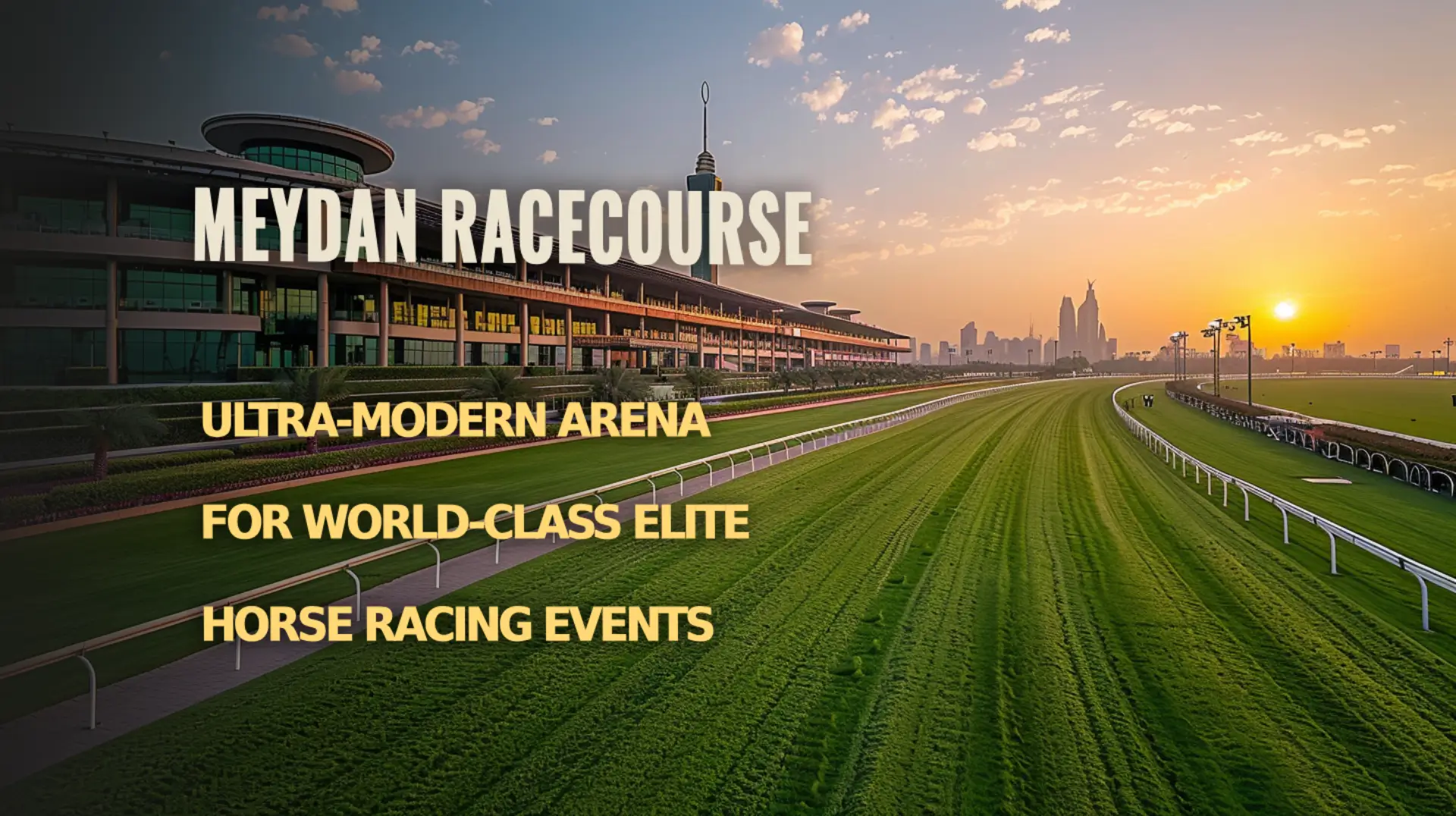 Experience world-class horse racing at the cutting-edge Meydan Racecourse