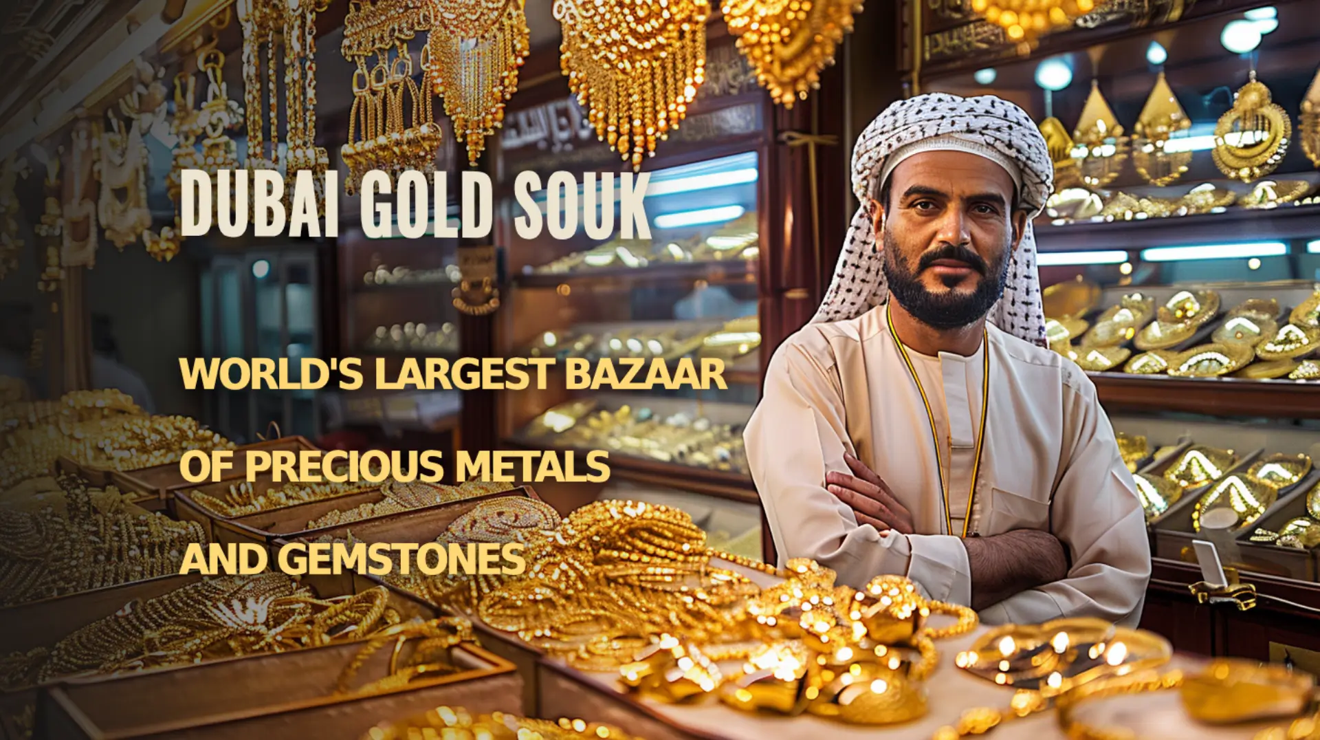 Explore the world's largest bazaar for precious metals at Dubai Gold Souk