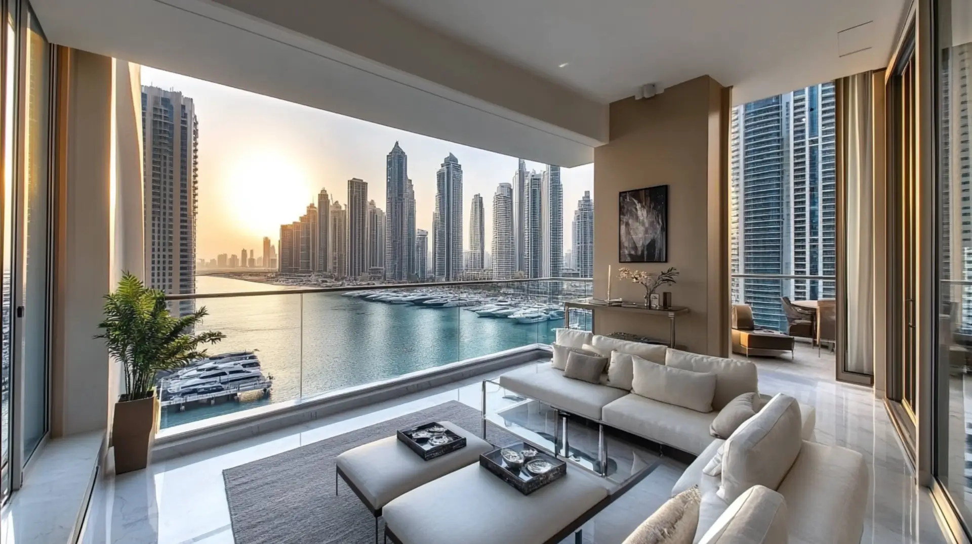 Пентхаусы в Dubai Marina с видами на яхты и гавань