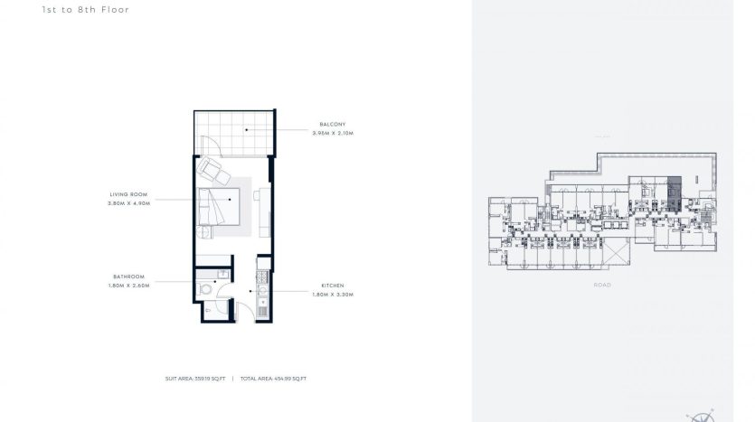 Квартира в AZIZI VISTA в Дубай Студио-Сити,    1 комната, 42м2