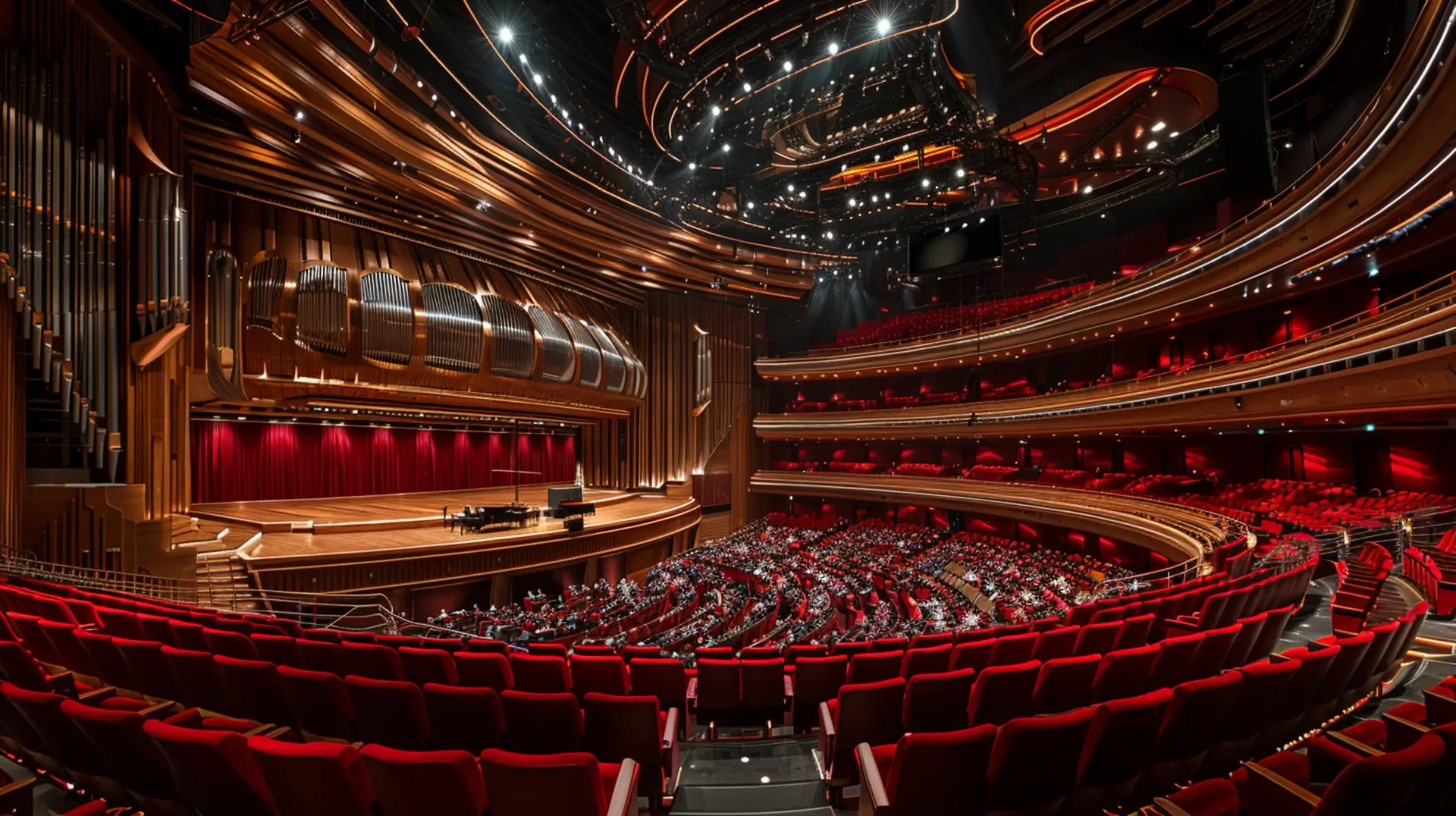 Dubai Opera illuminated at night, representing the perfect fusion of elegance and entertainment.